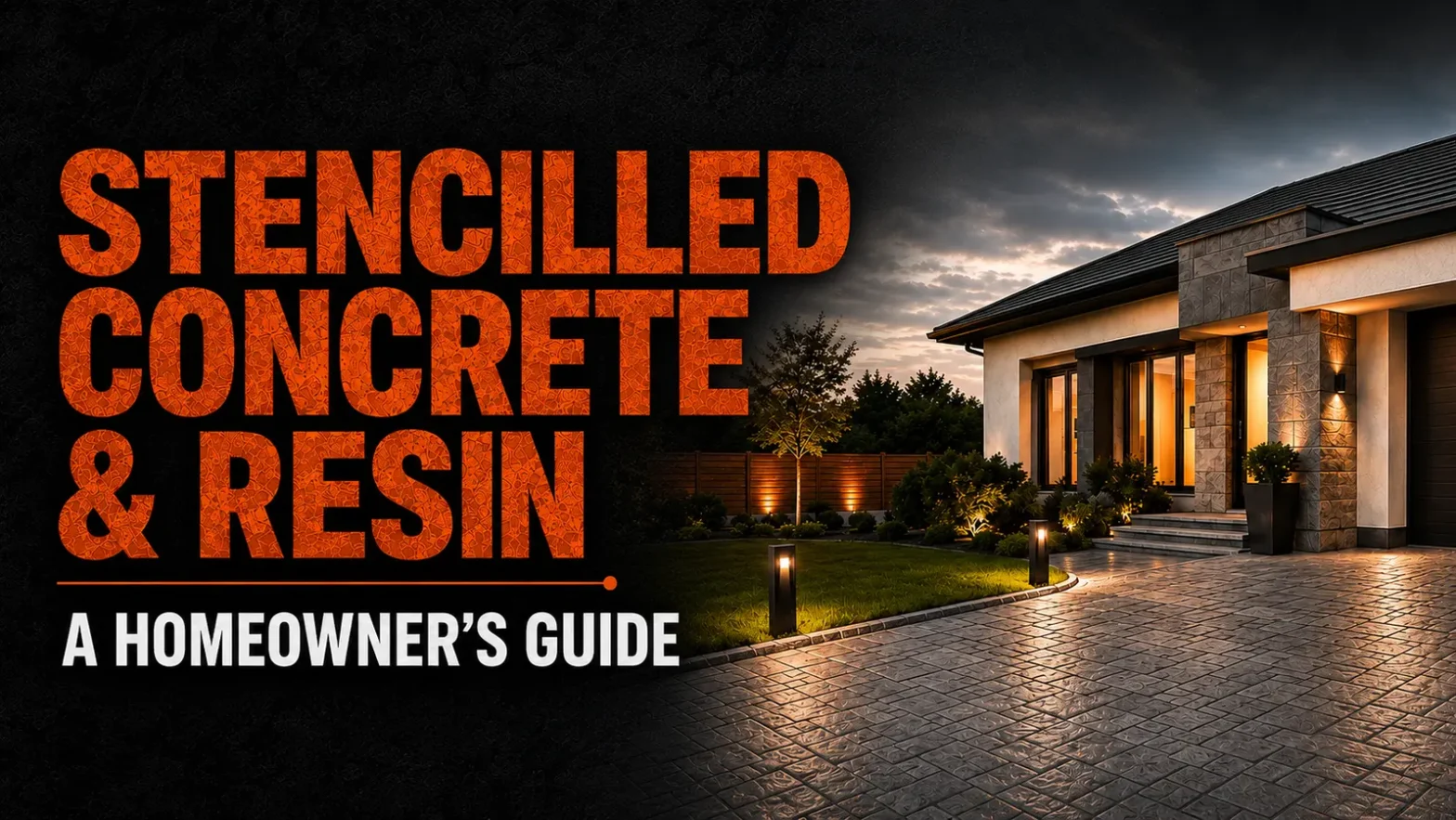 Stencilled concrete and resin homeowner guide by Stamp Stone